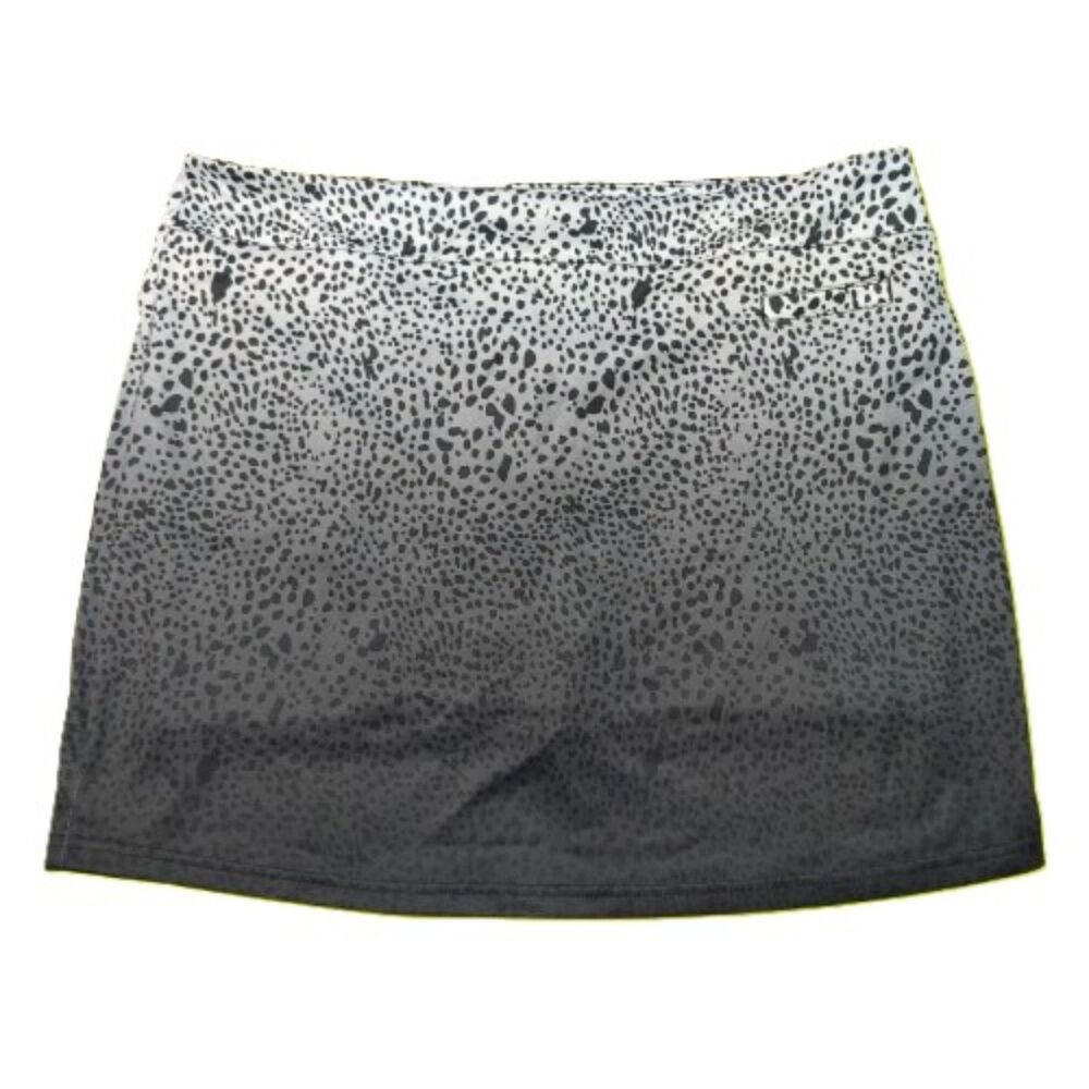 Pebble Beach Dry-Luxe Gray Black Ombre Animal Print Golf Skort Women’s Size L